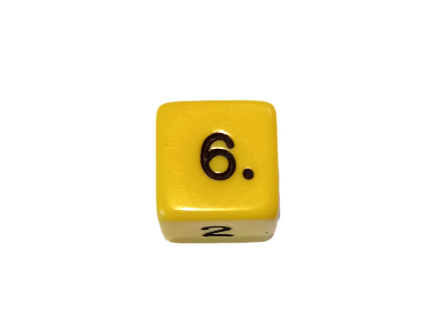 Opaque Yellow D6 6-Sided Polydice